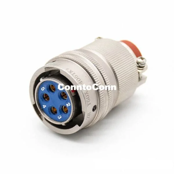 MIL-DTL-26482 SERIES 5 PIN PLUG FEMALE Y50X ALUMINUM ALLOY 14 SHELL SIZE SOLDER 180 DEGREE CABLE CONNECTOR BAYONET COUPLING