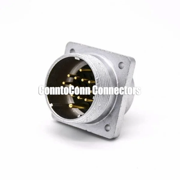 CONNECTOR 15 PIN P32 STRAIGHT MALE SOCKET SQUARE 4 HOLES FLANGE MOUNTING SOLDER CUP FOR CABLE