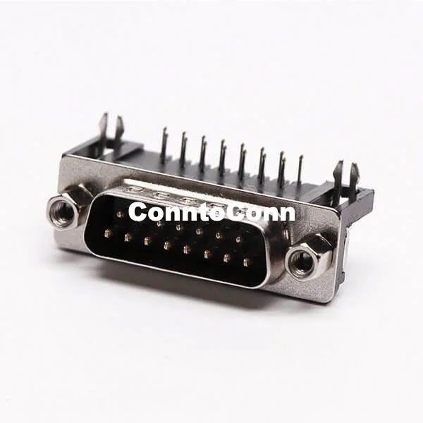 BEST D SUB MALE 15 PIN 90° CONNECTOR STAKING TYPE FOR PCB MOUNT