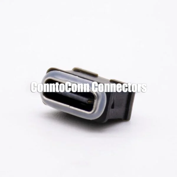 USB TYPE C WATERPROOF IPX8 6P FEMALE WITH WATERPROOF RUBBER RING VERTICAL MOUNTING