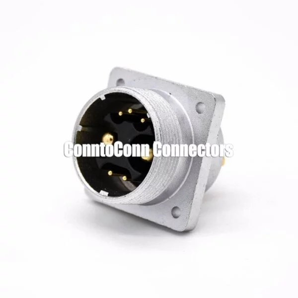 7 PIN CONNECTOR P32 STRAIGHT MALE SOCKET SQUARE 4 HOLES FLANGE MOUNTING SOLDER CUP FOR CABLE