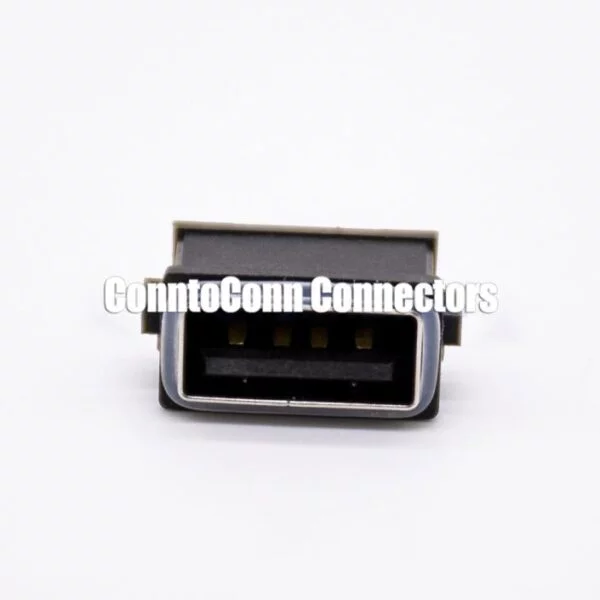 WATERPROOF USB FEMALE SOCKET 4 PIN IPX8 TYPE A OFFSET TYPE STRAIGHT WITH WATERPROOF RING